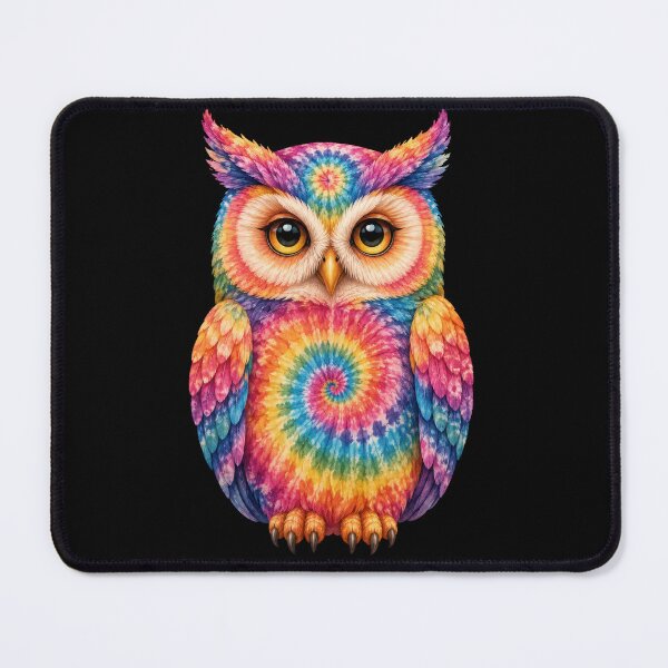 Item preview, Rainbow Tie-Dye Owl designed and sold by jgvisualarts.