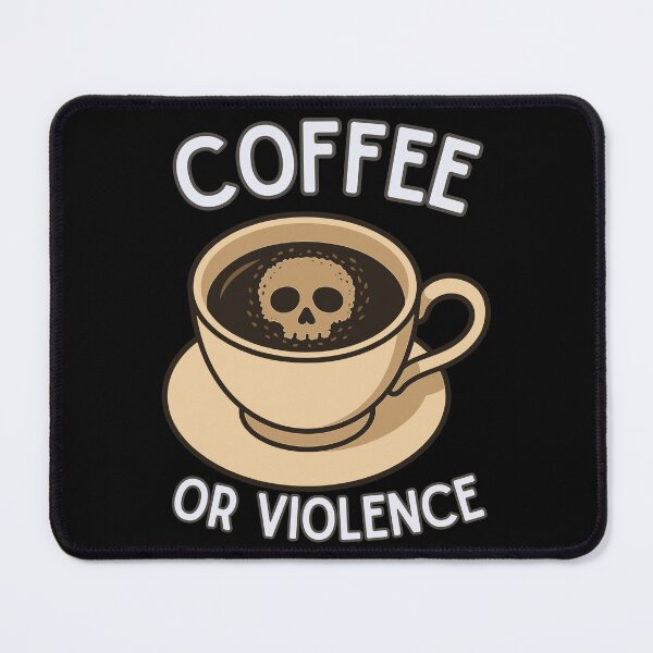 Item preview, coffee or violence simple classic design designed and sold by OldSkullDesigns.