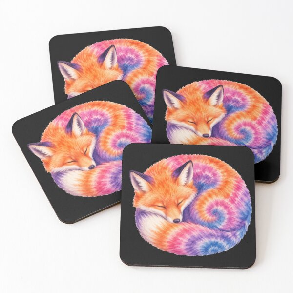 Item preview, Tie Dye Sleeping Fox Art designed and sold by jgvisualarts.