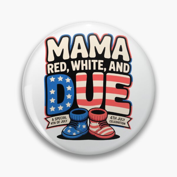 Item preview, Mama Red White and Due 4th of July Pregnancy Announcement T-Shirt designed and sold by MerchlyMike.