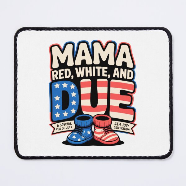 Item preview, Mama Red White and Due 4th of July Pregnancy Announcement T-Shirt designed and sold by MerchlyMike.