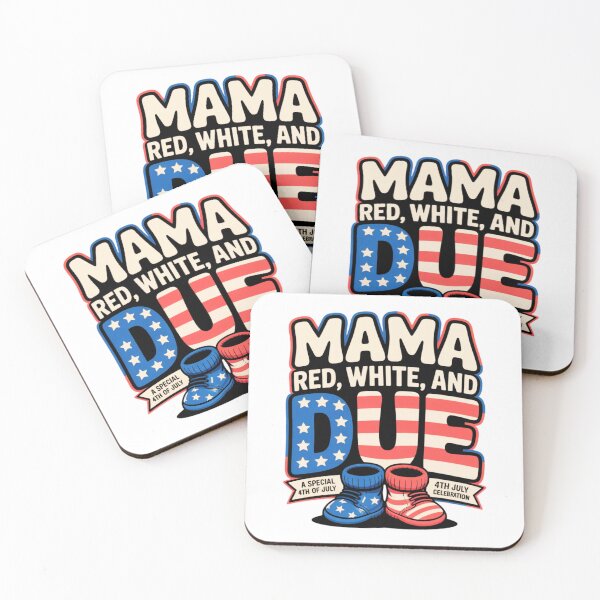 Item preview, Mama Red White and Due 4th of July Pregnancy Announcement T-Shirt designed and sold by MerchlyMike.