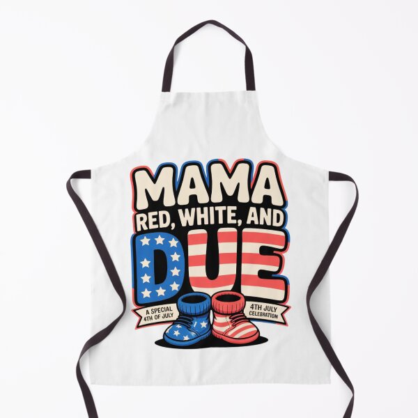 Item preview, Mama Red White and Due 4th of July Pregnancy Announcement T-Shirt designed and sold by MerchlyMike.