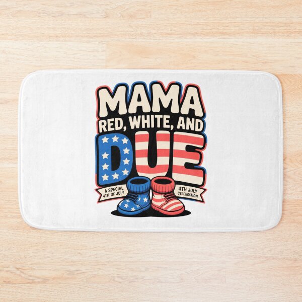Item preview, Mama Red White and Due 4th of July Pregnancy Announcement T-Shirt designed and sold by MerchlyMike.
