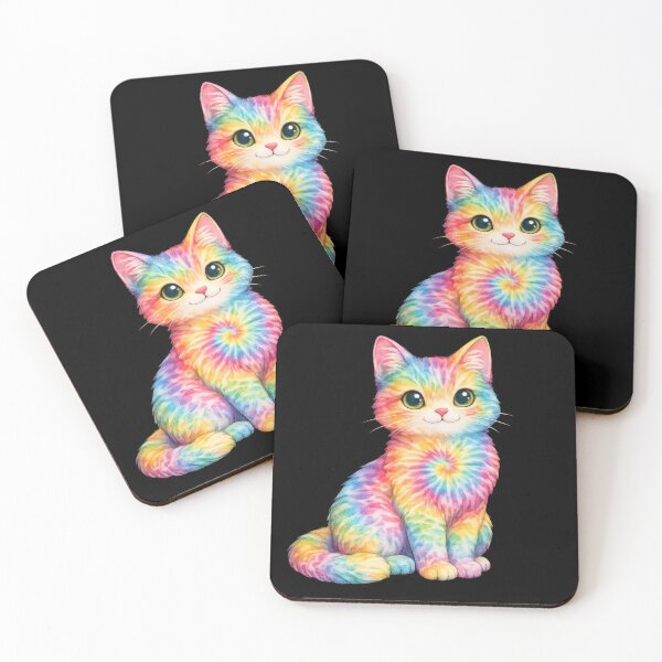 Item preview, Rainbow Tie Dye Kitten designed and sold by jgvisualarts.
