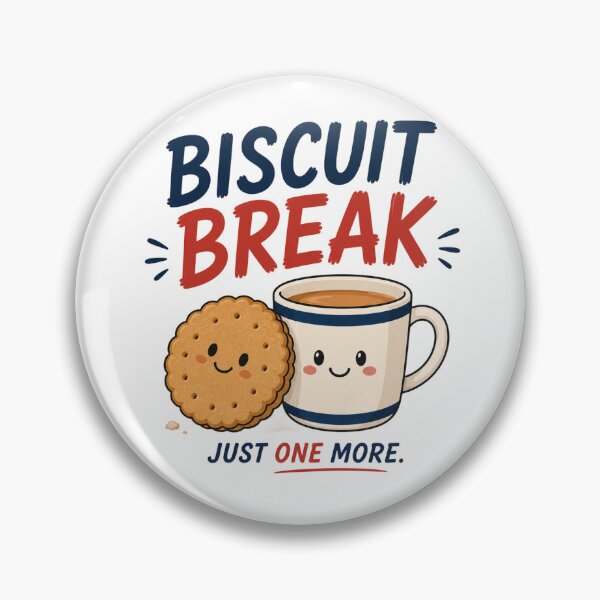 Item preview, Biscuit Break Funny Tea Sticker | Cute British Tea Time Design designed and sold by Snackwave Ninety.