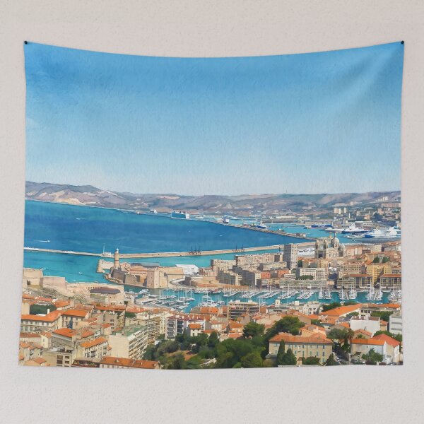 Item preview, Marseille in Watercolor Style - Art Transformation from Real Photography designed and sold by M.ALK.Watercolor.