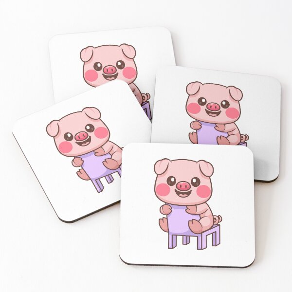 Item preview, Cute Chibi Pig Sitting on a Chair Cartoon designed and sold by Hestercat.