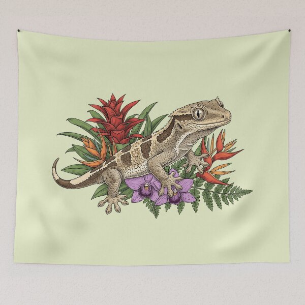 Item preview, Crested Gecko Reptile Tropical Rainforest Illustration  designed and sold by BirdsnStuff.