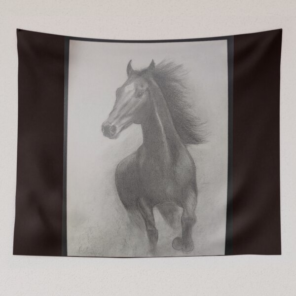 Item preview, Realistic Running Horse Pencil Sketch Art designed and sold by samahl_l.