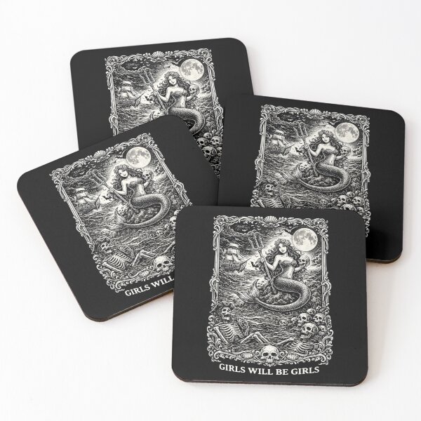 Item preview, Girl Will Be Girls Female Mytical Mermaid Siren Funny Feminist designed and sold by Blok45.