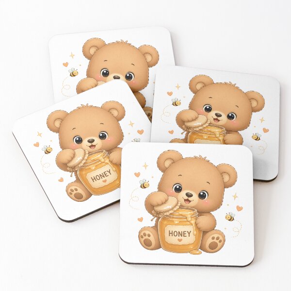 Item preview, Honey Bear – Cute Kawaii Teddy with Honey Jar designed and sold by Seculinator.