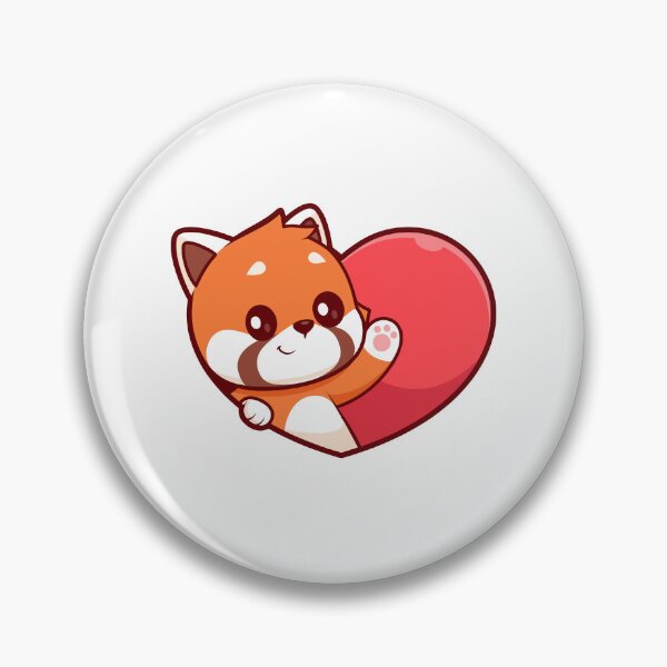 Item preview, Cute Red Panda Peeking from Big Heart designed and sold by Hestercat.