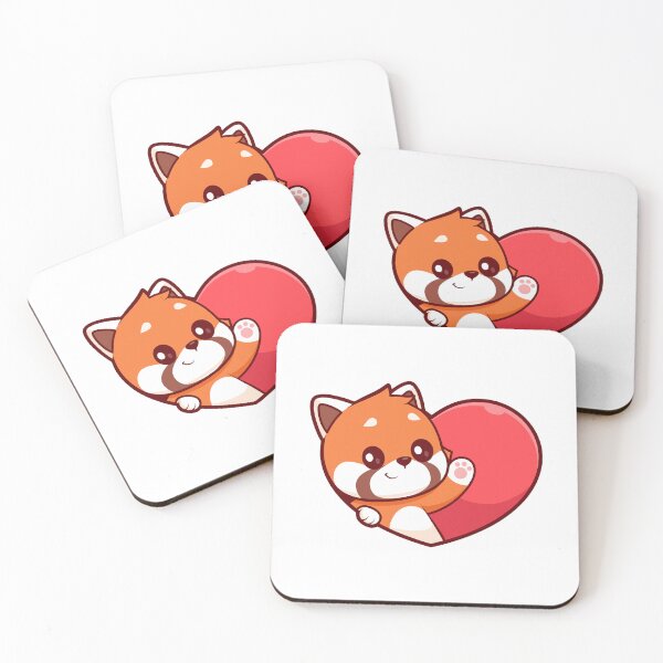 Item preview, Cute Red Panda Peeking from Big Heart designed and sold by Hestercat.