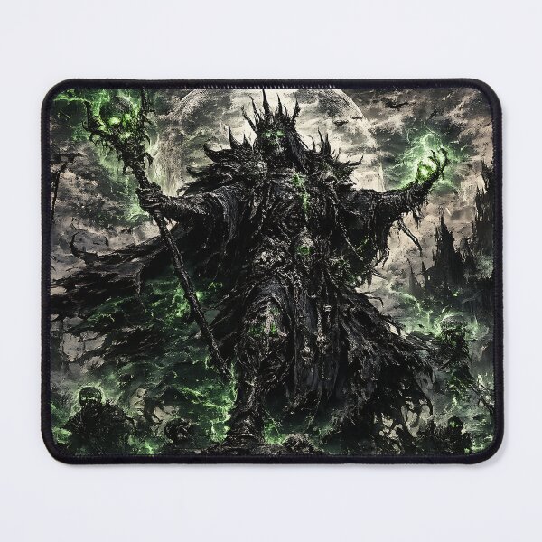 Item preview, Lich King Necromancer Undead Army Green Flame Art designed and sold by DarkOriginArts.