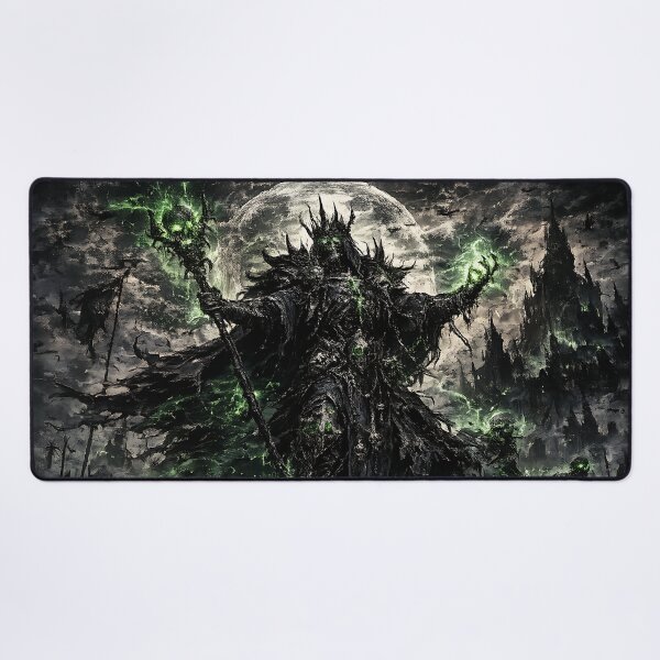 Item preview, Lich King Necromancer Undead Army Green Flame Art designed and sold by DarkOriginArts.