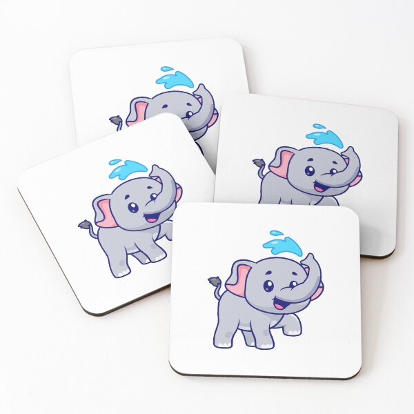 Item preview, Cute Elephant Splashing Water Cartoon designed and sold by Hestercat.