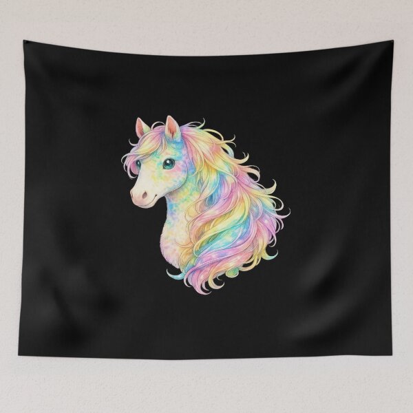 Item preview, Rainbow Pastel Pony Watercolor Art designed and sold by jgvisualarts.