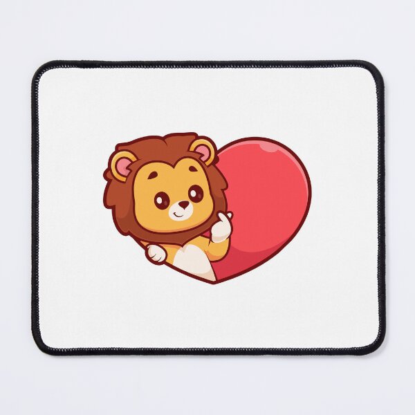Item preview, Cute Lion Making Finger Heart Gesture designed and sold by Hestercat.
