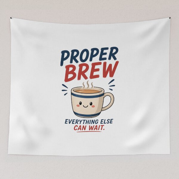 Item preview, Proper Brew Funny Tea Sticker | Cozy British Tea Time Design designed and sold by Snackwave Ninety.