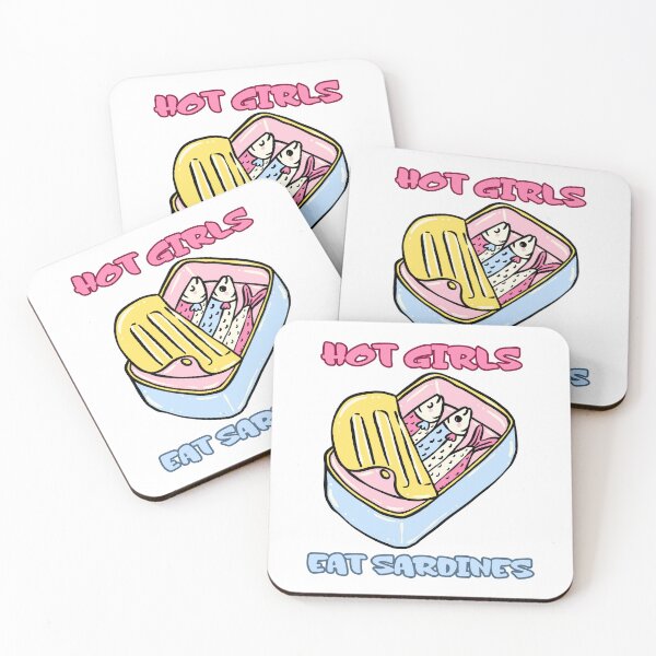 Item preview, Hot Girls Eat Sardines Funny Retro Meme Design designed and sold by CleanDecor.