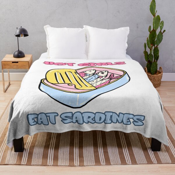 Item preview, Hot Girls Eat Sardines Funny Retro Meme Design designed and sold by CleanDecor.