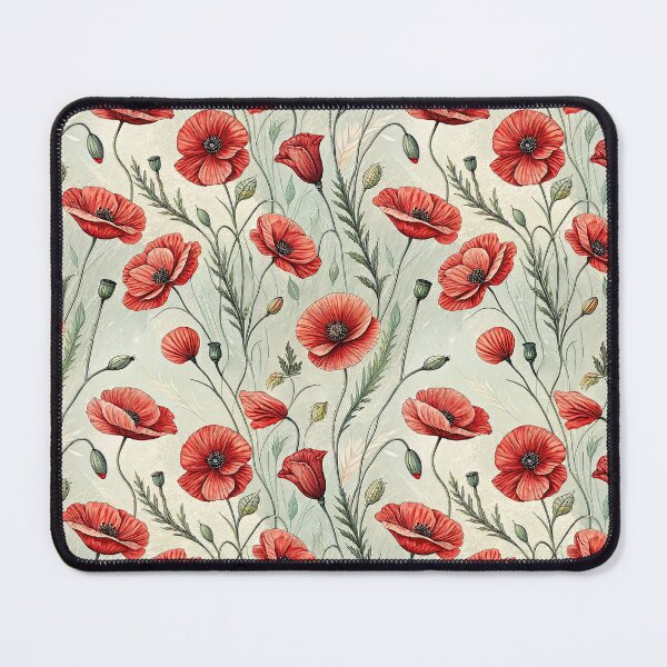 Item preview, Estampado floral de amapolas rojas vintage designed and sold by Storybook Botanica.