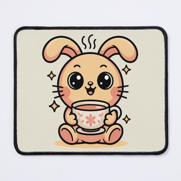 Item preview, Cute Kawaii Bunny Drinking Tea Cozy Aesthetic designed and sold by AlexandraSand.