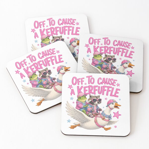 Item preview, Off To Cause A Kerfuffle Frog Raccoon Riding Goose designed and sold by VGAfanatic.