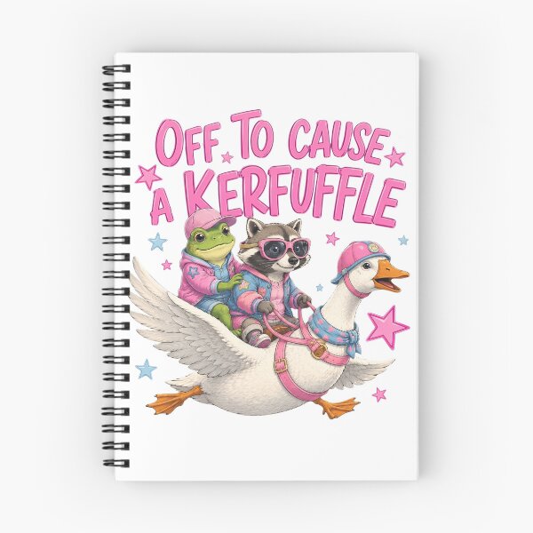 Item preview, Off To Cause A Kerfuffle Frog Raccoon Riding Goose designed and sold by VGAfanatic.