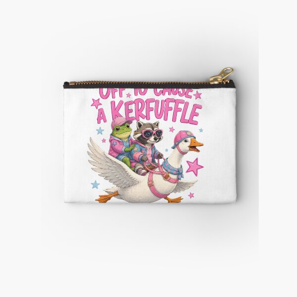 Item preview, Off To Cause A Kerfuffle Frog Raccoon Riding Goose designed and sold by VGAfanatic.