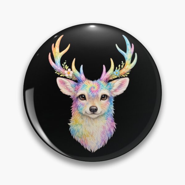 Item preview, Rainbow Tie-Dye Deer Portrait designed and sold by jgvisualarts.