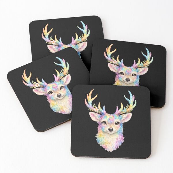 Item preview, Rainbow Tie-Dye Deer Portrait designed and sold by jgvisualarts.