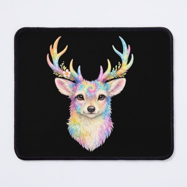 Item preview, Rainbow Tie-Dye Deer Portrait designed and sold by jgvisualarts.