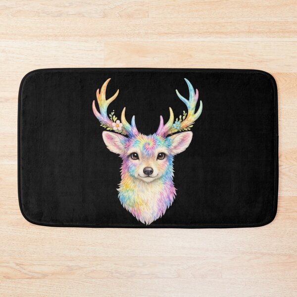 Item preview, Rainbow Tie-Dye Deer Portrait designed and sold by jgvisualarts.