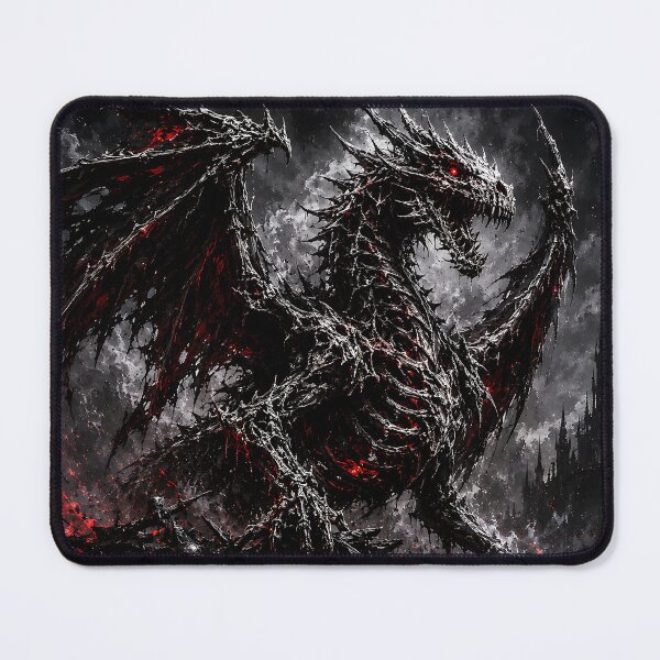 Item preview, Black Dragon Undead Skeletal Hellfire Gothic Castle designed and sold by DarkOriginArts.