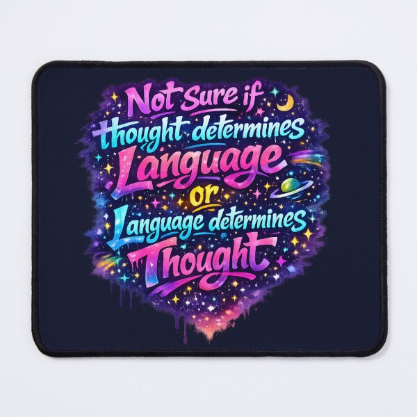 Item preview, Not Sure If Thought Determines Language Cosmic Linguistics Graffiti designed and sold by Nerd Romance Café.