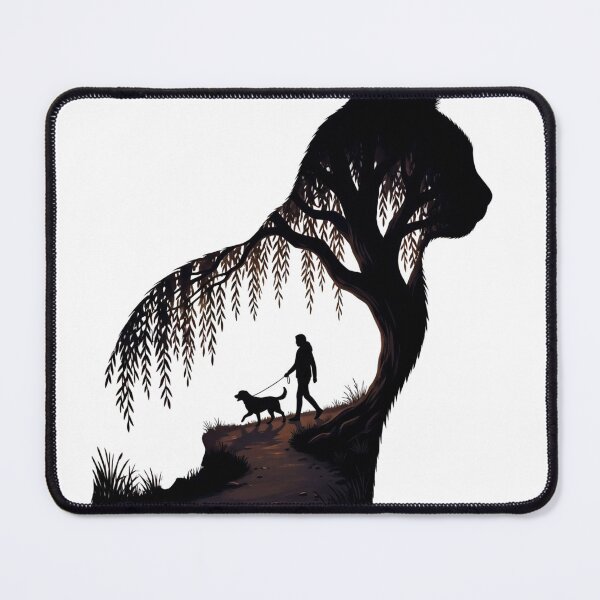 Item preview, Cat Silhouette Sunset Dog Walker Lakeside Art designed and sold by Common-Standard.