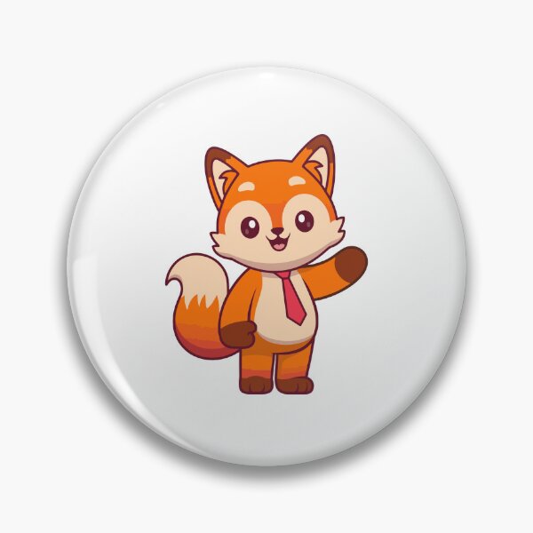 Item preview, Cute Fox with Red Tie Waving Hello designed and sold by Hestercat.