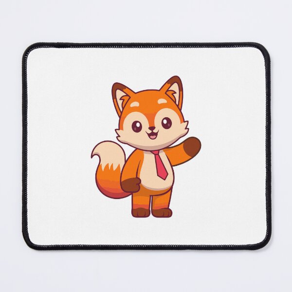 Item preview, Cute Fox with Red Tie Waving Hello designed and sold by Hestercat.