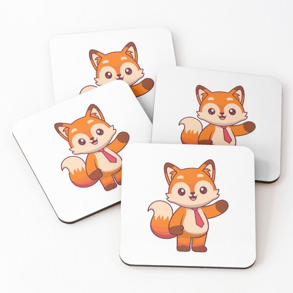 Item preview, Cute Fox with Red Tie Waving Hello designed and sold by Hestercat.