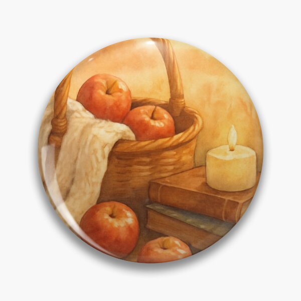 Item preview, Autumn Basket of Dreams Watercolor With Books And Apples designed and sold by FunFitLife Studio.