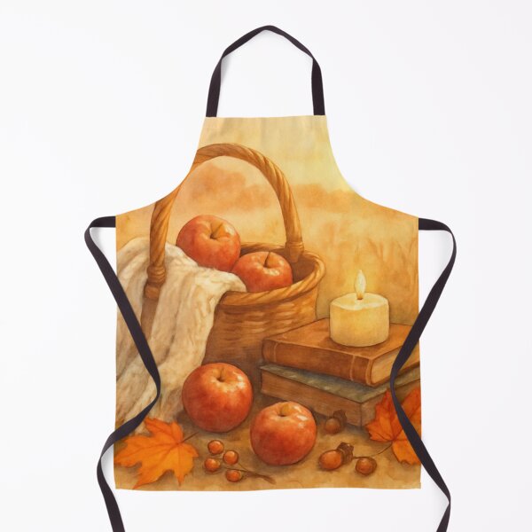 Item preview, Autumn Basket of Dreams Watercolor With Books And Apples designed and sold by FunFitLife Studio.