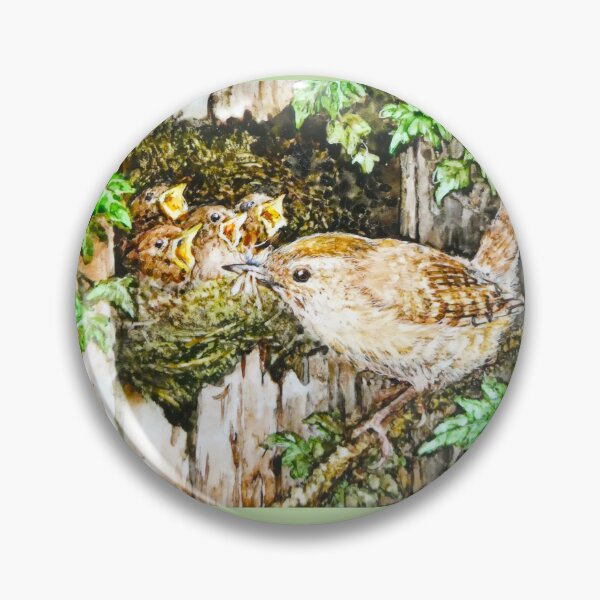 Item preview, Wren and chicks by R E Whitaker  designed and sold by Collector-RB.