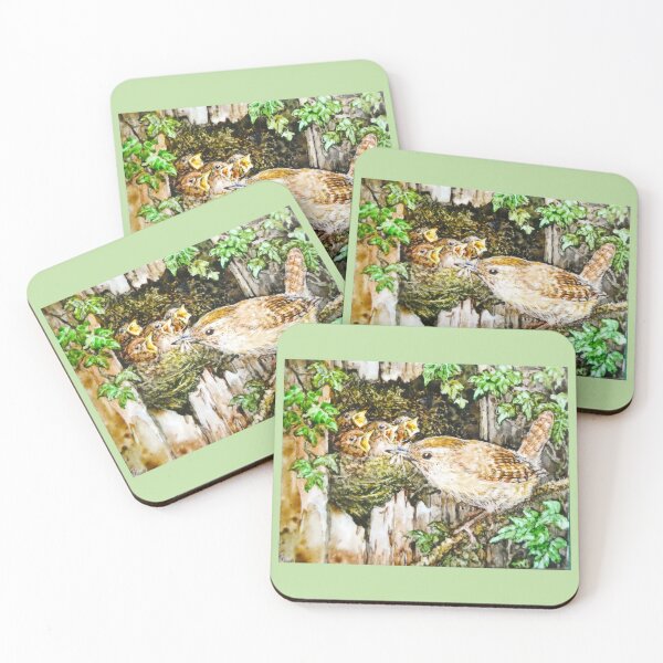 Item preview, Wren and chicks by R E Whitaker  designed and sold by Collector-RB.