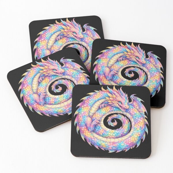 Item preview, Rainbow Spiral Dragon Fantasy Art designed and sold by jgvisualarts.