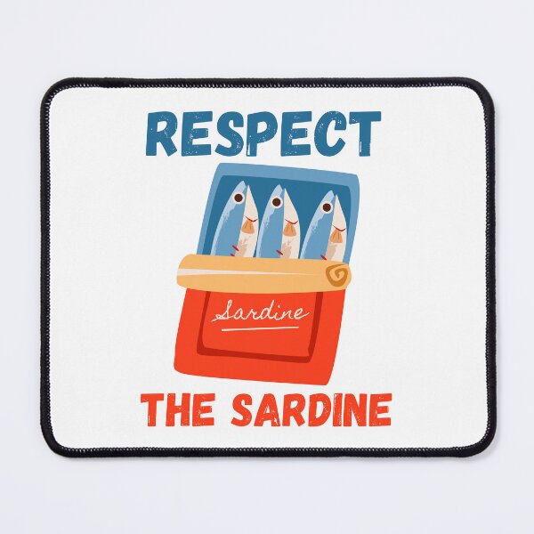 Item preview, Respect The Sardine Funny Retro Fish Meme Design designed and sold by CleanDecor.