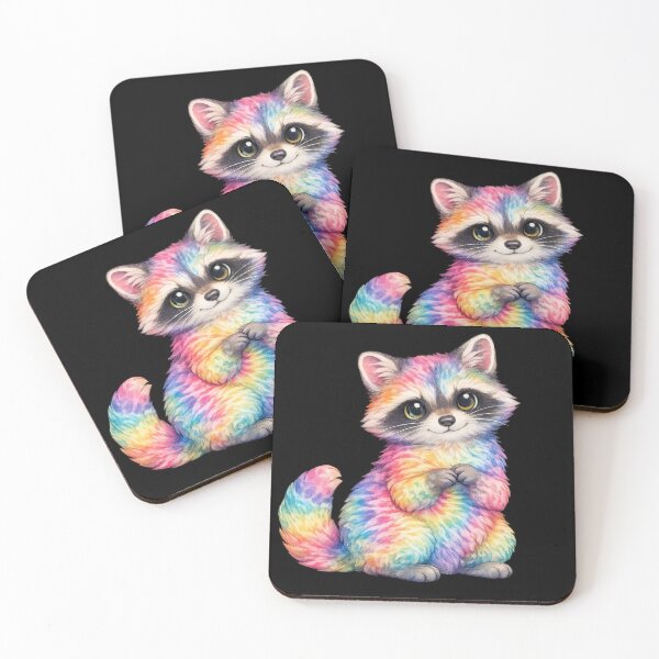 Item preview, Rainbow Tie-Dye Baby Raccoon designed and sold by jgvisualarts.