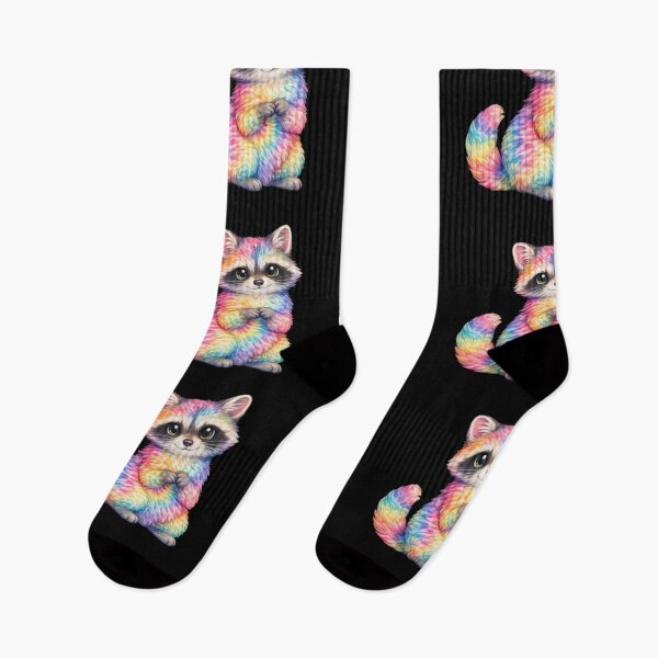 Item preview, Rainbow Tie-Dye Baby Raccoon designed and sold by jgvisualarts.