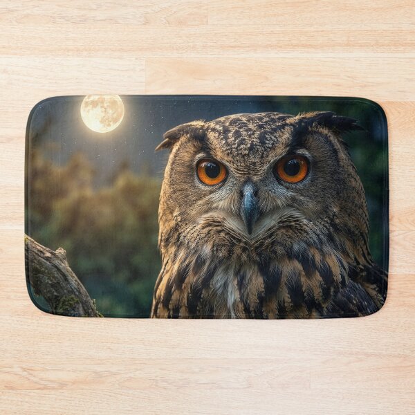 Item preview, Eurasian Eagle Owl Under a Full Moon designed and sold by Tridentulus.